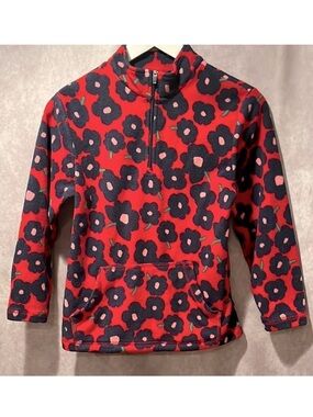 Hanna Andersson Red and Navy Floral Fleece size 140/ US size 10